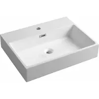 Sapho Aquatic wastafel, gegoten marmer, 60x46cm, wit