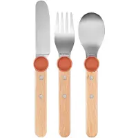 Opinel Le Petit Gourmet 3256 Coral Red, 3-delige kinderbestekset