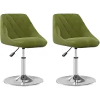 vidaXL Eetkamerstoelen draaibaar 2 st fluweel lichtgroen