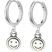Charme Bijoux Zilveren oorring smiley -