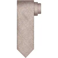 Profuomo Stropdas beige geruit zijde