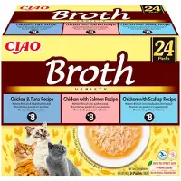 Inaba CIAO Broth Kattenvoer Natvoer 3 Smaken Maaltijdzakjes 24x40g