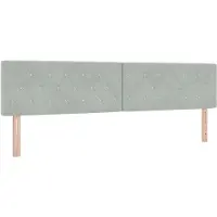 vidaXL LED Hoofdbord met hoofdeinde Lichtgrijs 200 cm Fluweel