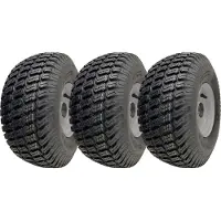 Parnells 15x6.00-6 Grasmaaierwielen 65mm naaf, band op velg 20mm lagers (set van 3)