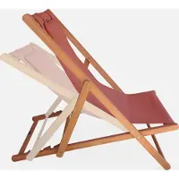 Sweeek Set van twee Creus Terra Cotta eucalyptus en textileen ligstoelen