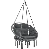 Casa.pro Hangstoel Kailua met kussen katoen max 150 kg donkergrijs