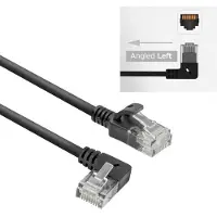 ACT UTP CAT6a slimline netwerkkabel | haaks (links) / recht | LSZH | zwart | 5 meter