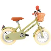 Bandits and Angels Kinderfiets 12 inch Retro Rider groen vanaf 3 jaar - Metalen Kinder Fiets voor Jongens en Meisjes - Inclusief Stuurmand - Verstelbaar zadel en stuur - 12 inch Luchtbanden