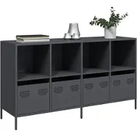 vidaXL Dressoir 135x39x73,5 cm koudgewalst staal antracietkleurig