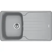 Franke spoelbak ANTEA AZG 611-86 in steengrijs, met excenterbediening, draaiknop in chroom / uitsparing 760 x 480 mm, R27 / granieten spoelbak