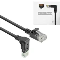 ACT UTP CAT6a slimline netwerkkabel | haaks (beneden) / recht | LSZH | zwart | 5 meter