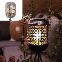 GADGY Solar Tuinverlichting Staande Lamp Terras - Buitenlamp Zonne Energie Balkon & Tuin - Driepoot Tuinlamp Led Buiten - Tuinverlichting op Zonneenergie - Lantaarn voor Buiten Verlichting -
