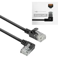 ACT DC1900 U/UTP CAT6A LSZH Slimline Patchkabel | RJ45 Connectoren | 90° haaks Links | Zwart | 50 cm