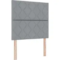 vidaXL LED Hoofdbord Lichtgrijs Stof
