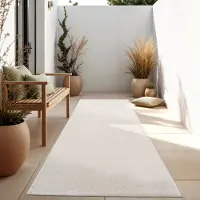 Paco Home In-& Outdoor Balkon Terras Keukenvloerkleed Eenkleurig Gemêleerd Patroon 80x150 cm