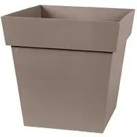 Eda Plastiques Bruine Taupe Vierkante Plantenpot EDA 32 x 32 x 32 cm