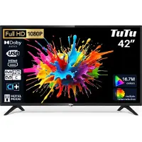 Tutu Standaard TV - LED Full HD - 42 inch/108 cm - Frameles Design - Tripple Tuner DVB-T/T2/S/S2/C - HDMI x2, USB x1, CI+ - Geassembleerd in Eindhoven - TUB42FD1N