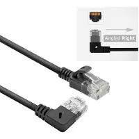 ACT Slimline Netwerkkabel U/UTP CAT6A LSZH RJ45 Haaks links naar recht 0,15 m Zwart