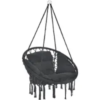 Casa.pro Hangstoel Kailua met kussen katoen max 150 kg zwart