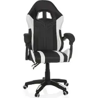 MyBuero Gamingstoel / bureaustoel GAMEBREAKER W02 kunstleer zwart/wit