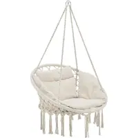Casa.pro Hangstoel Kailua met kussen katoen max 150 kg creme