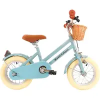 Bandits and Angels Kinderfiets 12 inch Retro Rider blauw vanaf 3 jaar - Metalen Kinder Fiets voor Jongens en Meisjes - Inclusief Stuurmand -Verstelbaar zadel en stuur - 12 inch Luchtbanden