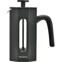 Klausberg KB7676 - Piston Koffie- en Theezetter - 0,35 Liter - Octagonaal Design- Theemaker - RVS en Boorosilicaat Glas - Geschikt voor Koffie, Thee en Kruiden