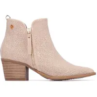 Xti Dames Enkellaarsjes 145266 beige (39), 3 tot 5 cm, Ritssluiting, Casual 14526601-BEIGE