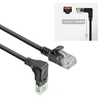 ACT DC3901 U/UTP CAT6A LSZH Slimline Patchkabel | RJ45 Connectoren | 90° haaks beneden | Zwart | 1 meter