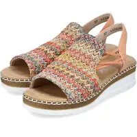 Rieker Sandaal beige / lichtblauw / abrikoos / kersrood