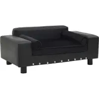 Syfax Hondenbank 81x43x31 cm pluche en kunstleer zwart