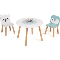 Janod Table And 2 Chairs Polar Veelkleurig 3-6 Years Kinderen
