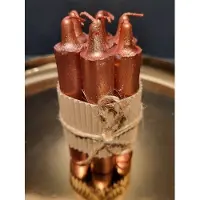 VAN MANEN Tafelkaars Ambiance rosé 2x2x12cm 7 stuks in kartonnen wikkel met touw