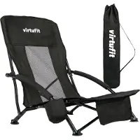 VirtuFit Strandstoel opvouwbaar - Campingstoel - Zwart