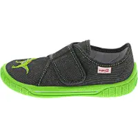 Superfit Huisschoenen 'Bill' neongroen / vuurrood / zwart gemêleerd / wit