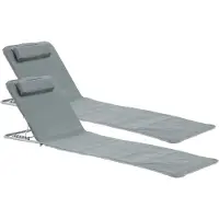 En.casa Strandmat Cellorigo met rugleuning set van 2 donkergrijs