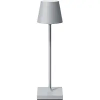 Sigor LED-accubordlamp Nuindie pocket, grijs, IP54, dimbaar, alu / grijs / zink, Aluminium, Modern