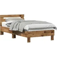 Syfax Bedframe Oudhout 193 x 95 x 88 cm Bewerkt hout