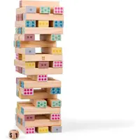 BS Toys Giant Number Tower GA520 – Houten Stapeltoren met Dobbelsteen