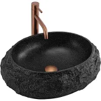 REA Mika - Opzetwastafel - Zwart - 48X38X11,5Cm