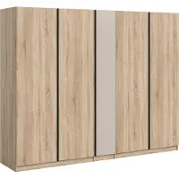 Ebuy24 Kledingkast Oakland 5-deurs Sonoma Eik 230x183x53 Cm