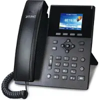 Planet High Definition Kleurenvideo-intercom met Power over Ethernet (POE), zwart, bedraad handset, 6 regels, 1000 vermeldingen, LCD-scherm, 7,11 cm (2,8")