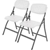 TRUTZHOLM - Klapstoelen - Set van 2 - Wit - 150 kg Draagvermogen - Ergonomisch - Tuinstoel - Campingstoel - Weerbestendig - Antraciet Frame