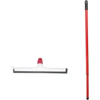 Betra Douchetrekker/vloertrekker - kunststof - wit - natuur rubber - B45 cm - Uitschuif steel rood - van 80 tot 130 cm