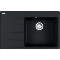 Franke Maris Centro Inbouwspoel, Fragranit spoelbak CNG 611-78 A, zwart mat, met draaiknop, roestvrij staal, vanaf 50 cm, artikelnummer 114.0627.