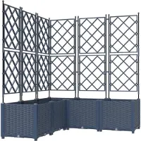 vidaXL Plantenbak 5 st Grijs 120 x 120 x 143 cm PP