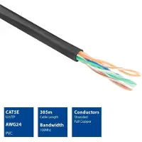 ACT EP359B CAT5E U/UTP Patchkabel Soepel Zwart - 305 meter