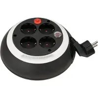 Brennenstuhl Comfort-Line kabel box met 4 contacten / zwart/wit - 3 meter