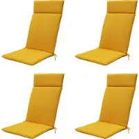 Madison tuinstoelkussen hoge rug gold canvas eco+ ca. 120x50 cm set van 4