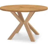 Dekori.Interiors Uitschuifbare eettafel, rond, RAL 110/160 cm, eikenhout Lancelot met massieve beukenhouten poten – Stijl: Loft, rustiek